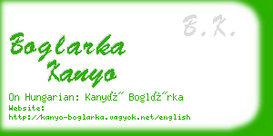 boglarka kanyo business card